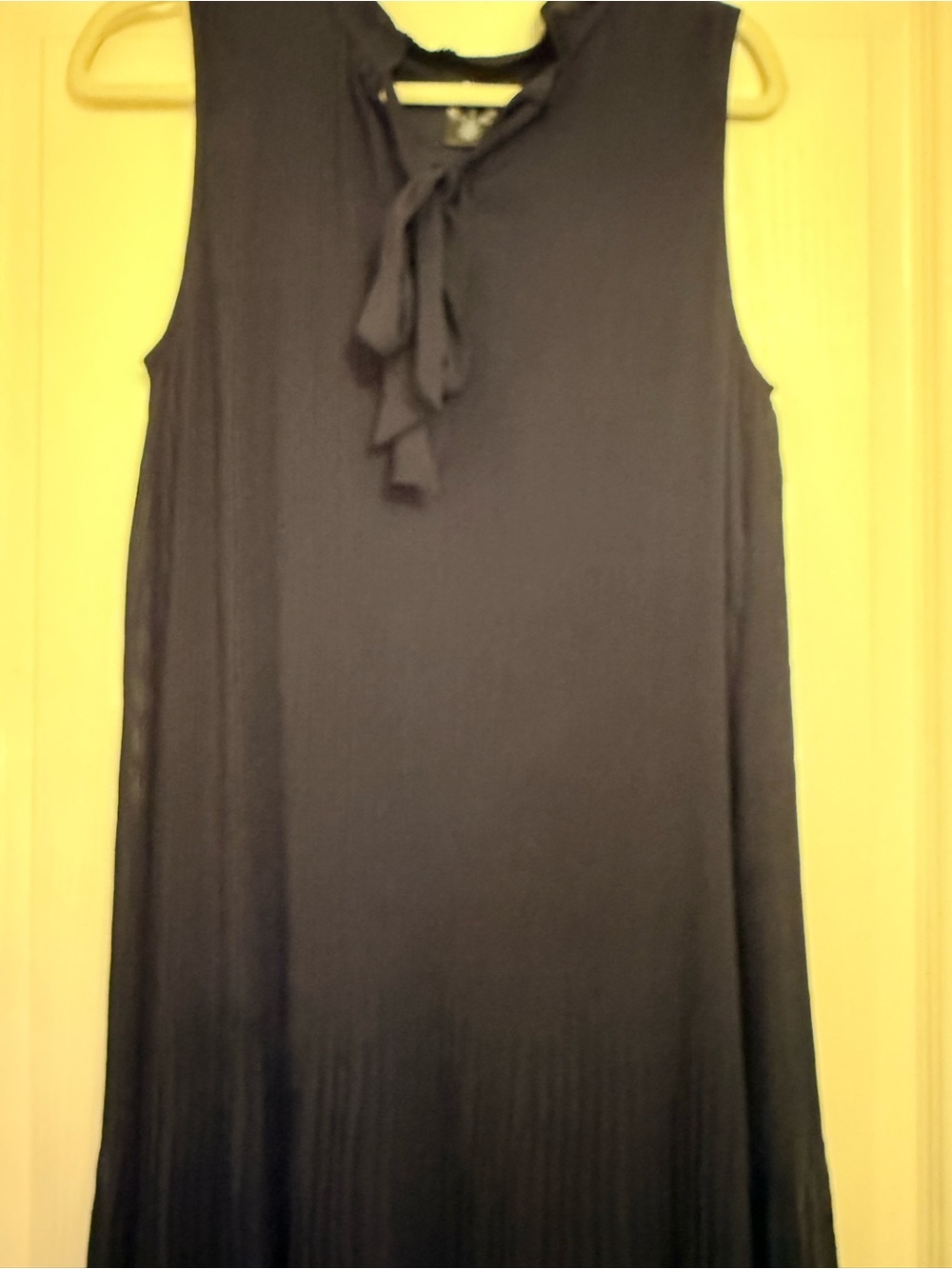 DKNY Sleeveless Black Tie-Neck Tunic